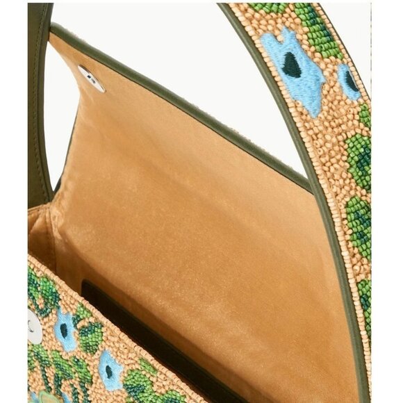 STAUD Tommy beaded floral shoulder bag + Dust bag Green Moss Tapestry - Picture 15 of 16